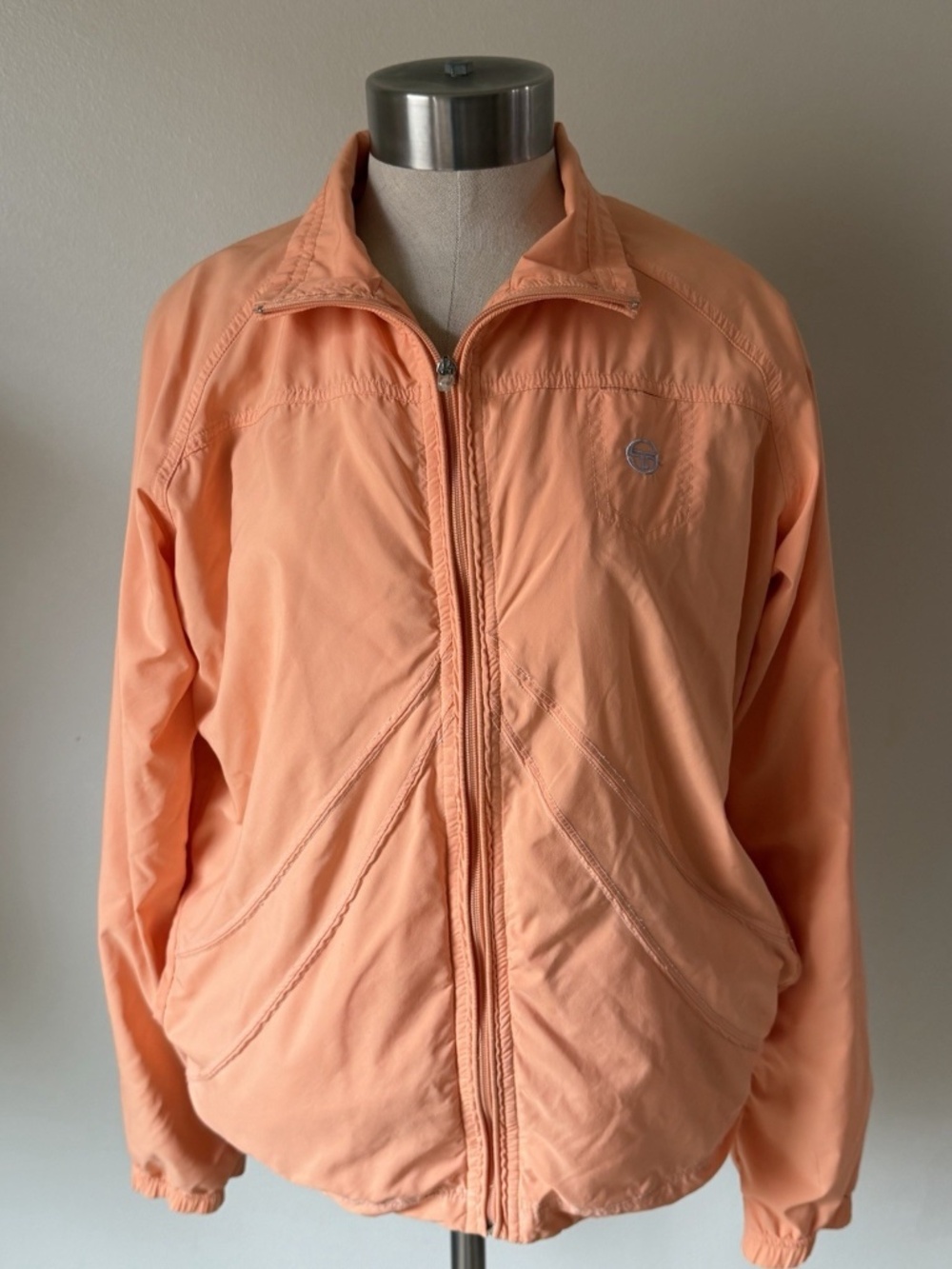Vintage HTF Sergio Tacchini Nylon Track Jacket Orange Sz Large